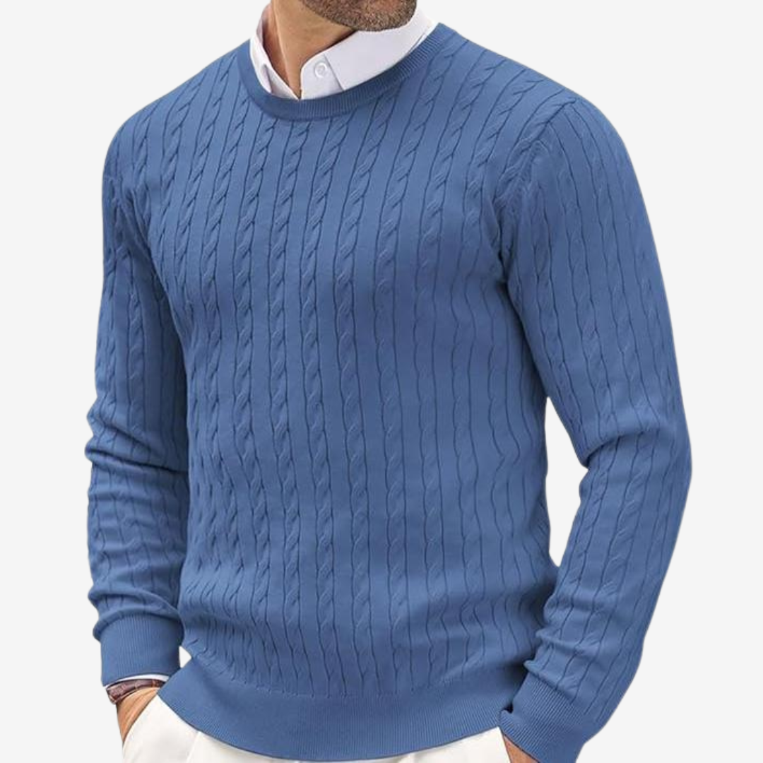 Robin | Men's Crew Neck Cable Knit Sweater