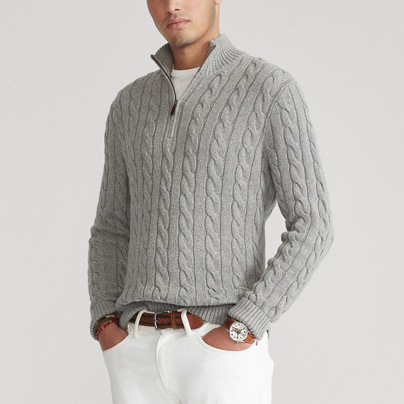 Archie | Men's Quarter-Zip Cable Knit Sweater