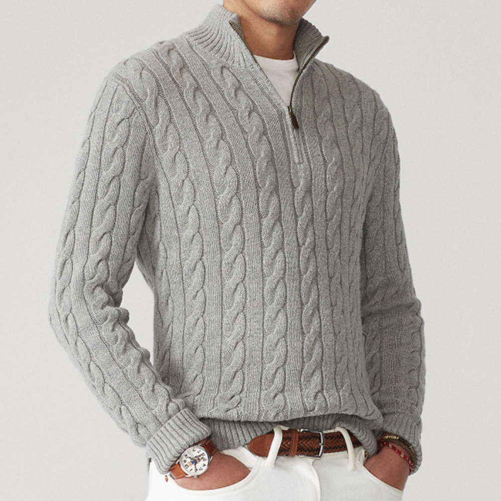 Brody | Men's Quarter-Zip Cable Knit Sweater