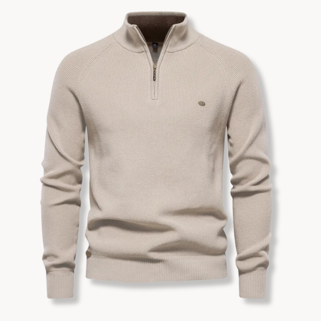 Ronnie | Men's Half-Zip Ribbed Knit Sweater